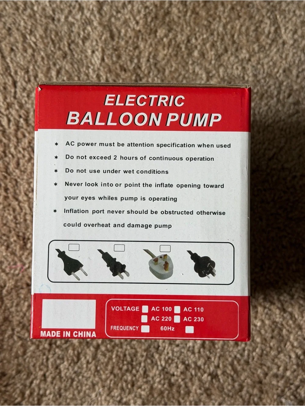 Portable Electric Air Balloon Pump with Dual Nozzle and Balloon Tie Tool